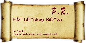 Pölöskey Róza névjegykártya